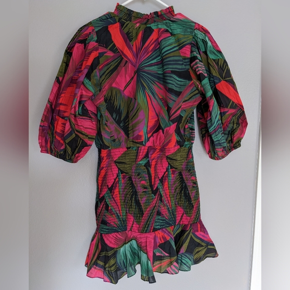 Farm Rio Midnight Leaves Mini Dress Size S NWT - Picture 2 of 4
